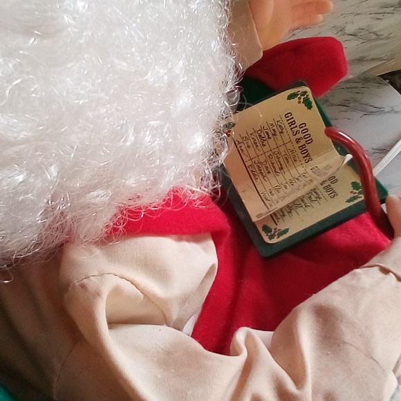 Vintage Santa’s Best Animated Collectable in Chair Smoking Pipe W/List Orig. Box - Picture 7 of 12